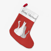 Petite Chaussette De Noël Chats de vacances Typographie mignonne (Devant (Accrochage))