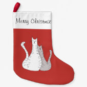 Petite Chaussette De Noël Chats de vacances Typographie mignonne (Devant)
