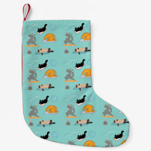 Petite Chaussette De Noël Chats drôles au yoga