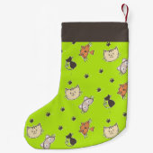 Petite Chaussette De Noël Chats mignons en vert (Dos)