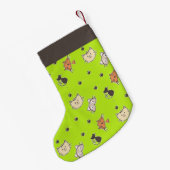 Petite Chaussette De Noël Chats mignons en vert (Dos (Accrochage))