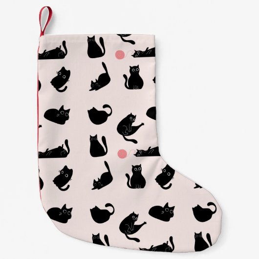 Petite Chaussette De Noël Chats noirs idiots (Devant)