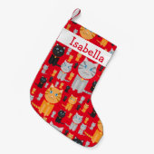 Petite Chaussette De Noël Chats oranges d'amusement, gris, et noirs mignons (Devant (Accrochage))