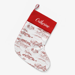Petite Chaussette De Noël Chattanooga Toile rouge