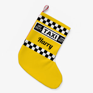 Petite Chaussette De Noël Chauffeur de taxi Jaune de New York hors service