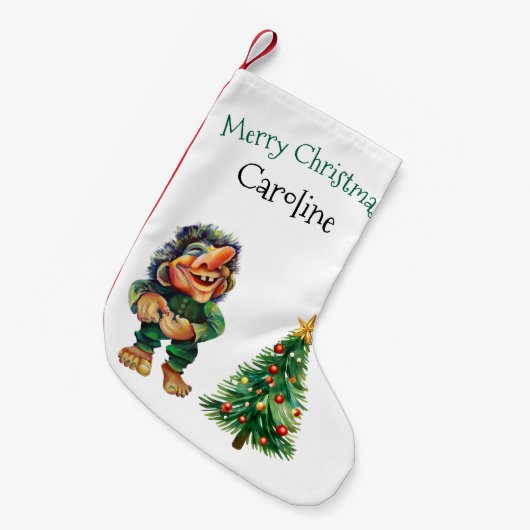 Petite Chaussette De Noël Cheeky Christmas Troll et Tree Delight (Devant (Accrochage))