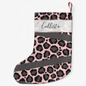 Petite Chaussette De Noël Cheetah Léopard rose Fille Chic (Dos)