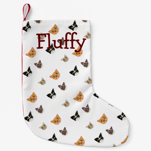 Petite Chaussette De Noël Chefs heureux de chat (Devant)
