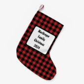 Petite Chaussette De Noël Chèque de Buffle Noir Rouge (Devant (Accrochage))