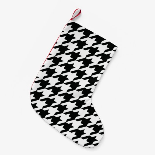 Petite Chaussette De Noël Chèque de socle noir blanc classique (Devant (Accrochage))