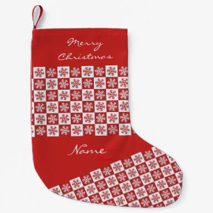 Petite Chaussette De Noël Chèque rouge/blanc motif flocon de neige Thunder_