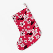 PETITE CHAUSSETTE DE NOËL CHERRY BLOSSOM - SAKURA (ROUGE) (Dos (Accrochage))