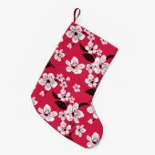 PETITE CHAUSSETTE DE NOËL CHERRY BLOSSOM - SAKURA (ROUGE) (Devant (Accrochage))