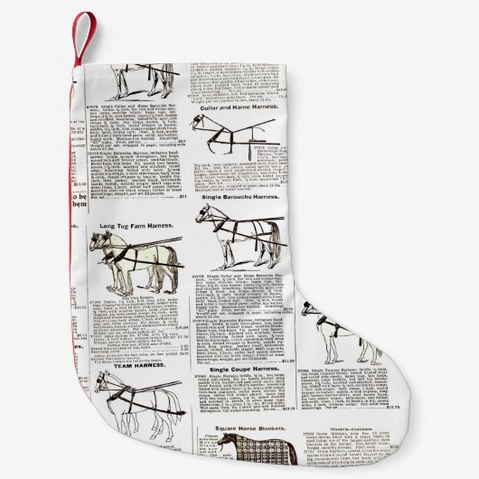 Petite Chaussette De Noël Cheval Antique Publicité Journal Art (Devant)