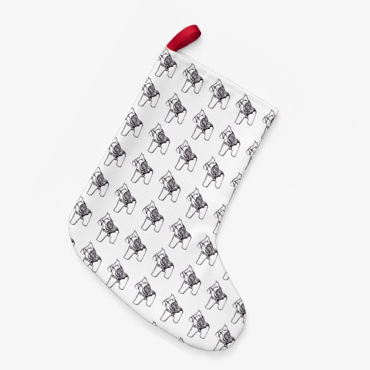Petite Chaussette De Noël Cheval de Dala noir et blanc (Devant (Accrochage))