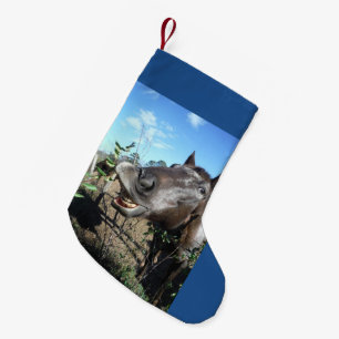 Petite Chaussette De Noël Cheval de Noël au visage amusant
