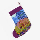 Petite Chaussette De Noël Cheval de Noël des ponies violettes (Dos (Accrochage))