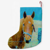 Petite Chaussette De Noël Cheval de Noël rétro (Dos)