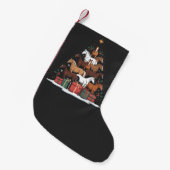 Petite Chaussette De Noël Cheval en forme d'arbre de Noël Equine Noël (Devant (Accrochage))