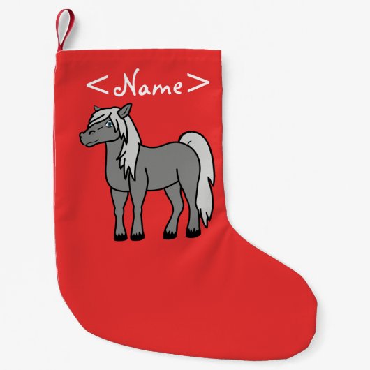 Petite Chaussette De Noël Cheval gris (Devant)