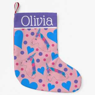 Petite Chaussette De Noël Cheval mythique de la corne de licorne rose rose r