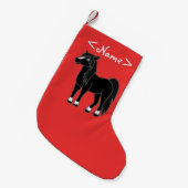 Petite Chaussette De Noël Cheval noir (Devant (Accrochage))