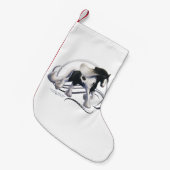 Petite Chaussette De Noël Cheval noir Tobiano Gypsy Vanner (Devant (Accrochage))