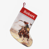 Petite Chaussette De Noël Cheval s'opposant occidental sauvage 2 de cowboy (Devant (Accrochage))