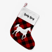 Petite Chaussette De Noël Cheval sur mesure de Red Buffalo Plaid (Devant (Accrochage))