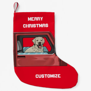 Petite Chaussette De Noël Chevalier de chiens de laboratoire à canon de tir