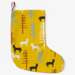 Petite Chaussette De Noël Chevaux Tribaux : Forêt Rétro Sans Mer