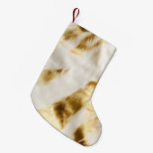 Petite Chaussette De Noël Chic Gold White Cowhide Western (Devant (Accrochage))