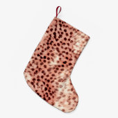 Petite Chaussette De Noël Chic Joli Rose Gold Leopard (Devant (Accrochage))