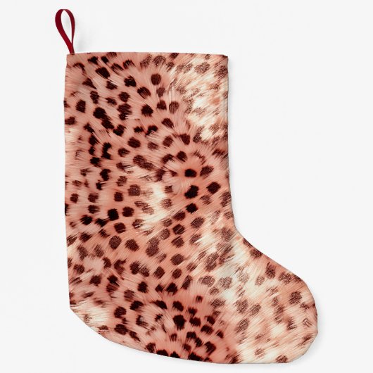 Petite Chaussette De Noël Chic Joli Rose Gold Leopard (Devant)