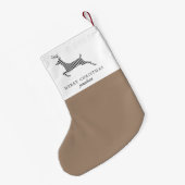 Petite Chaussette De Noël Chic Rustic Plaid Deer avec Ajouter un nom Noël (Dos (Accrochage))