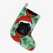 PETITE CHAUSSETTE DE NOËL CHIEN À SOIE HAVANE (Devant (Accrochage))