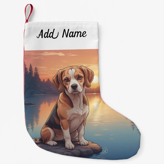 Petite Chaussette De Noël Chien Beagle (Devant)