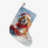 Petite Chaussette De Noël Chien beagle dans la boue Laisser il neige Noël (Devant (Accrochage))