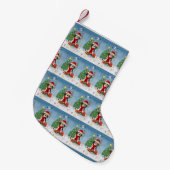Petite Chaussette De Noël Chien beagle en neige avec Cadeaux de Noël Petits  (Devant (Accrochage))