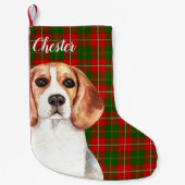 Petite Chaussette De Noël Chien beagle personnalisé (Devant)