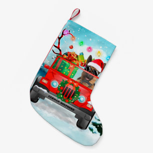 Petite Chaussette De Noël Chien berger allemand avec cadeaux de Noël