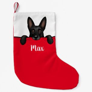 Petite Chaussette De Noël Chien berger allemand noir mignon personnalisé