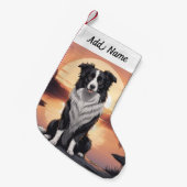 Petite Chaussette De Noël Chien Border Collie (Devant (Accrochage))
