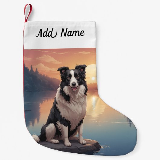 Petite Chaussette De Noël Chien Border Collie (Devant)