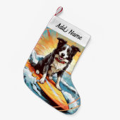 Petite Chaussette De Noël Chien Border Collie (Devant (Accrochage))