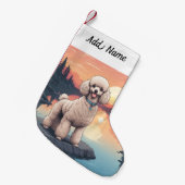 Petite Chaussette De Noël Chien Caniche (Devant (Accrochage))