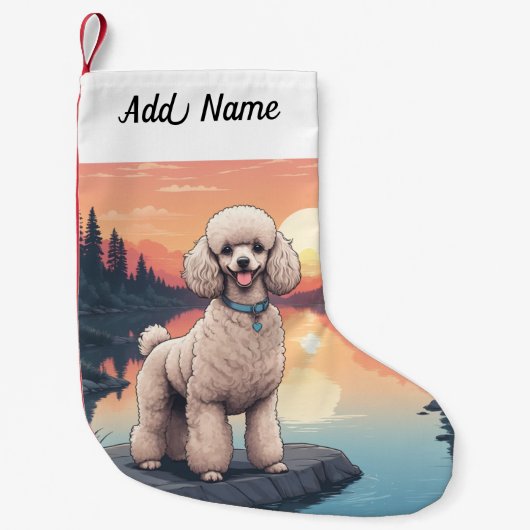 Petite Chaussette De Noël Chien Caniche (Devant)
