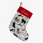 Petite Chaussette De Noël Chien Chien Chien Chien Chien Chien Paws et Os (Devant (Accrochage))