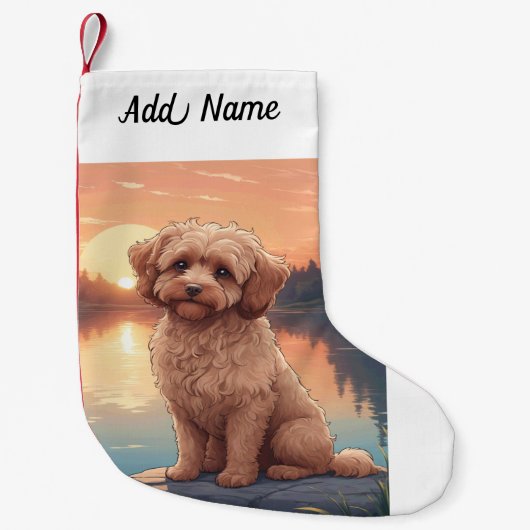 Petite Chaussette De Noël Chien Cockapoo (Devant)