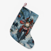 Petite Chaussette De Noël Chien dalmate équitation moto Noël (Devant (Accrochage))